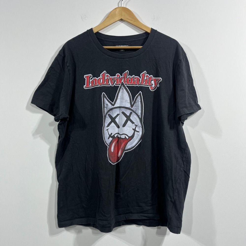 Cult of Individuality Mens Graphic T-Shirt Black Logo XL Streetwear Grunge Edgy
